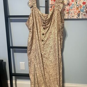 Sleeveless Button-Front Jumpsuit